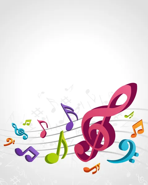 Colorful music notes vector background — Stock Vector