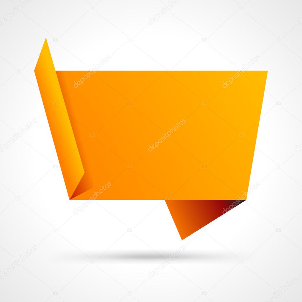 Abstract origami speech bubble vector background