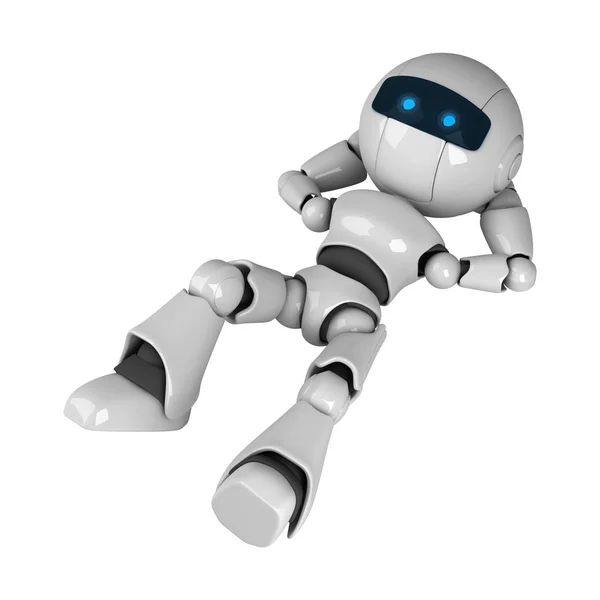 Funny robot lie and look — Stock Photo, Image