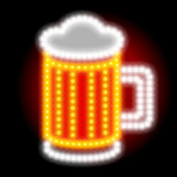 Neonový nápis pivo — Stockový vektor