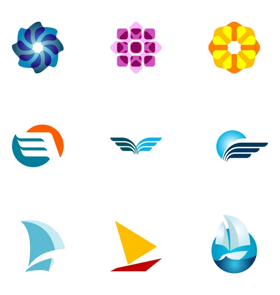 Logo tasarım öğeleri 13 ayarla — Stok Vektör