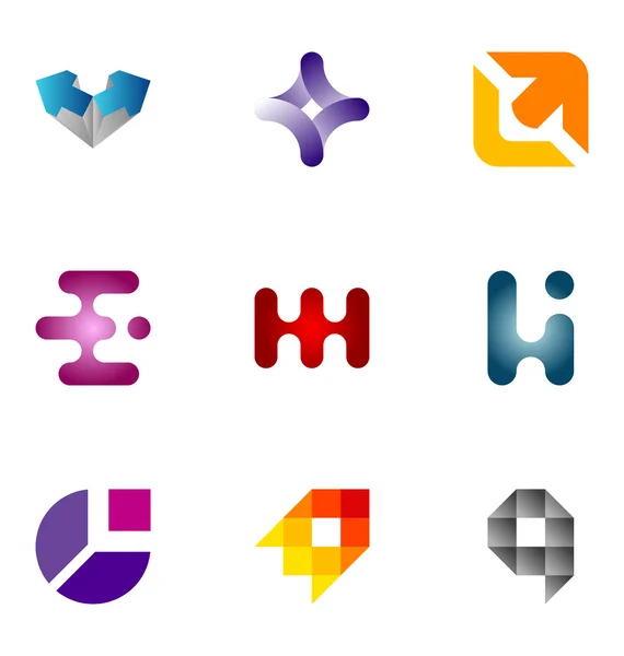 Logotipo conjunto de elementos de design 02 — Vetor de Stock
