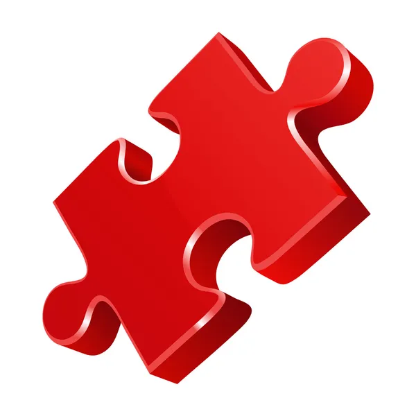 Rotes Puzzle 3D-Tortenvektorsymbol — Stockvektor