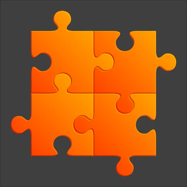 Ilustração vetor quebra-cabeça laranja — Vetor de Stock