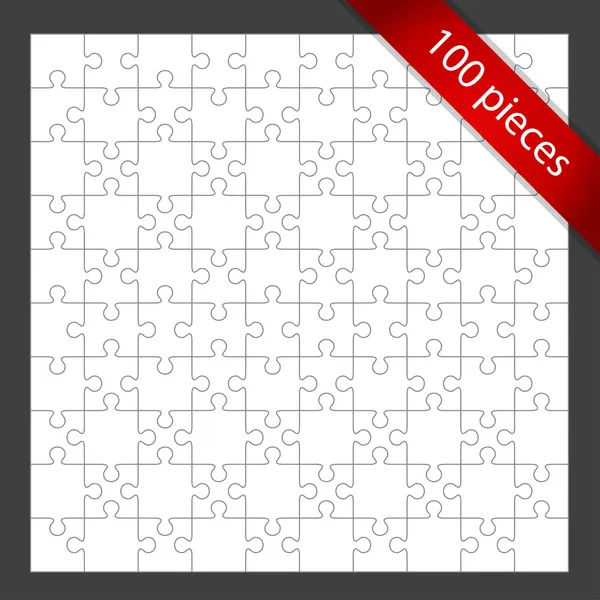 Векторний фон 100 шматочків головоломки — стоковий вектор