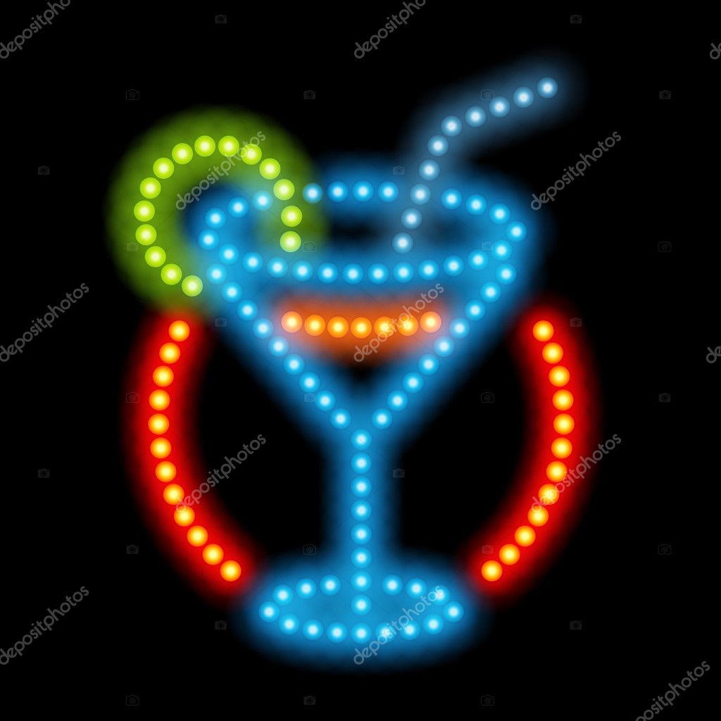 Cocktail neon sign — Stock Vector © VikaSuh #6315996