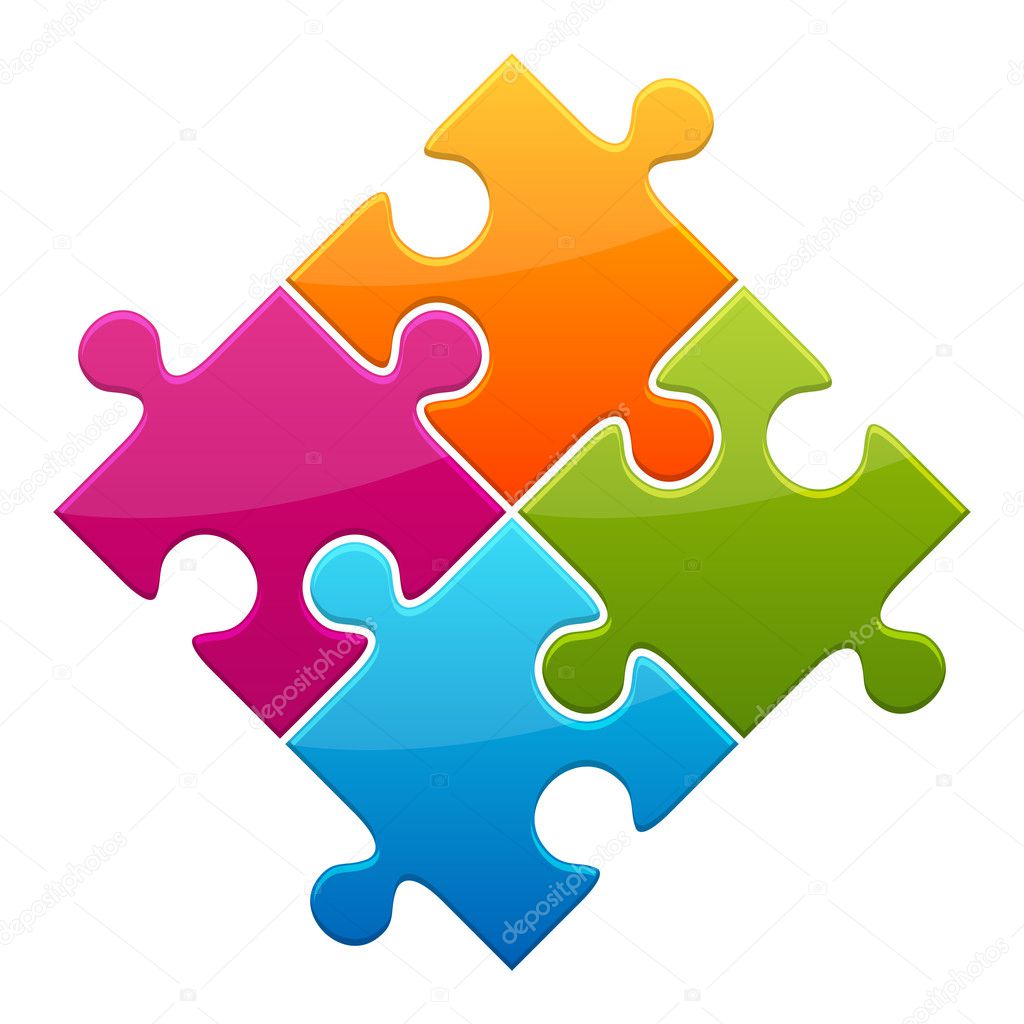 Colorful shiny puzzle vector illustration