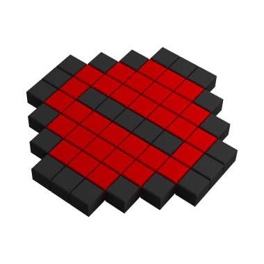 3D eksi pixel simgesi