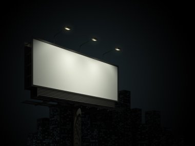 Billboard with urban horizon clipart