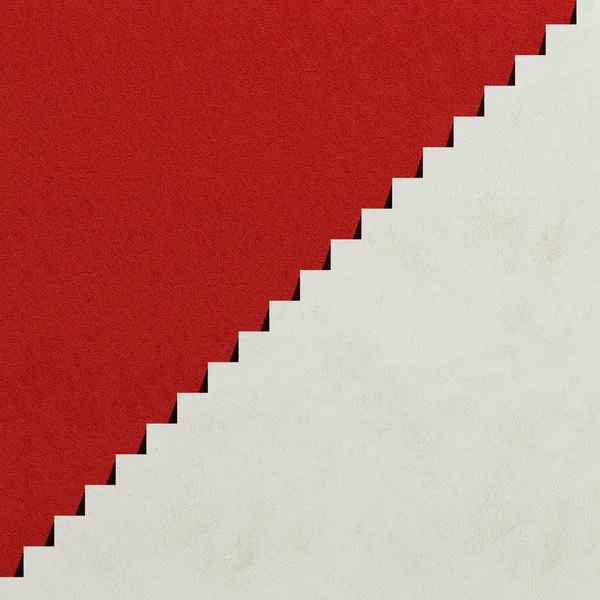 Witte stappen en rode muur — Stockfoto