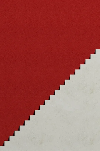 Witte stappen en rode muur — Stockfoto
