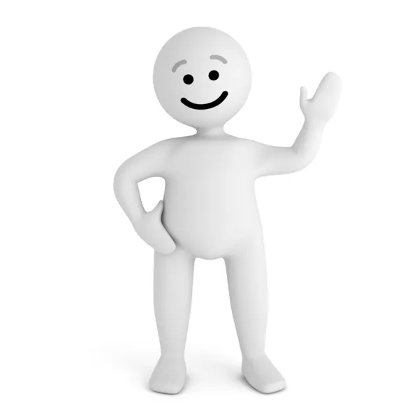Funny smile character sign hello — Stock Photo, Image