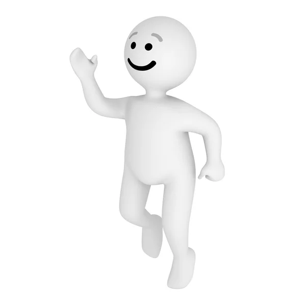 Funny smile character jump — Stock Photo, Image