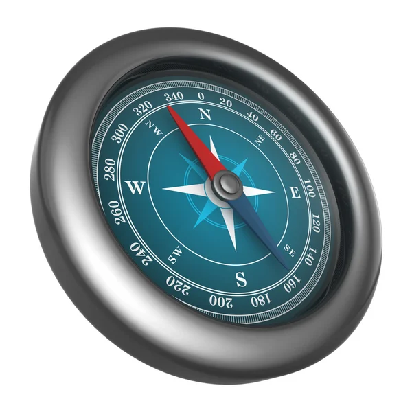 Silberner Kompass — Stockfoto