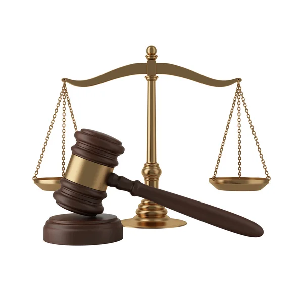Gavel and scales — Stock Photo, Image