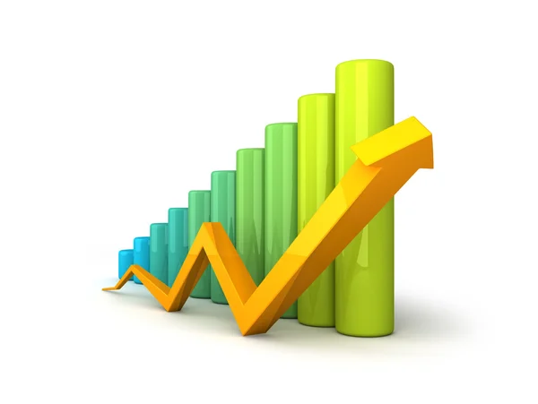 Business graph with arrow — Stock Photo, Image