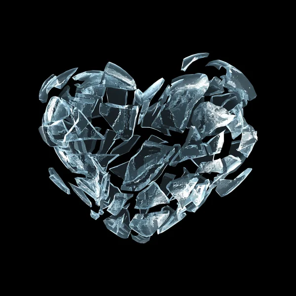Разбитое ледяное сердце — стоковое фото