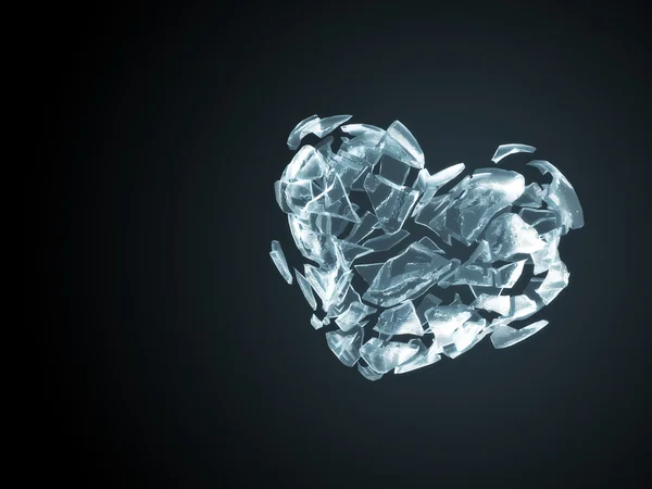 깨진된 얼음 심장 — 스톡 사진