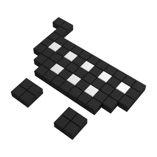 3D-s kosár pixel ikon — Stock Fotó