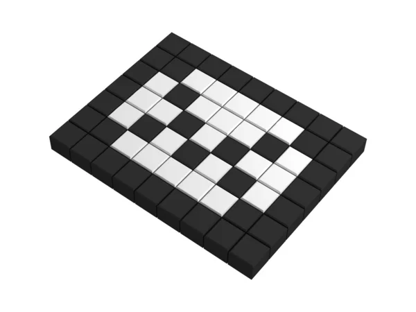 3d mail pixel icon — Stock Photo, Image