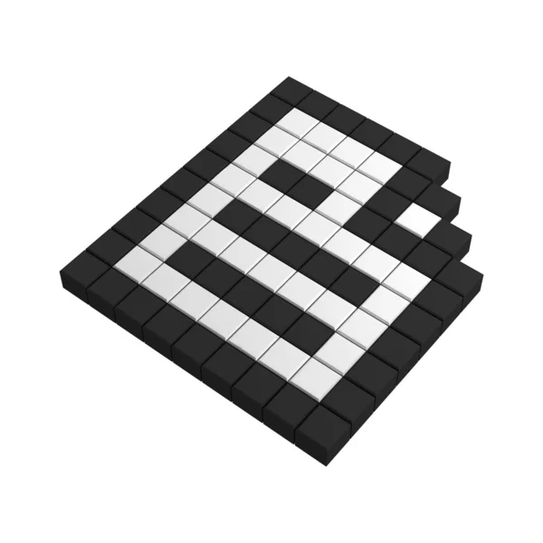Трехмерный значок пикселя бумаги — стоковое фото