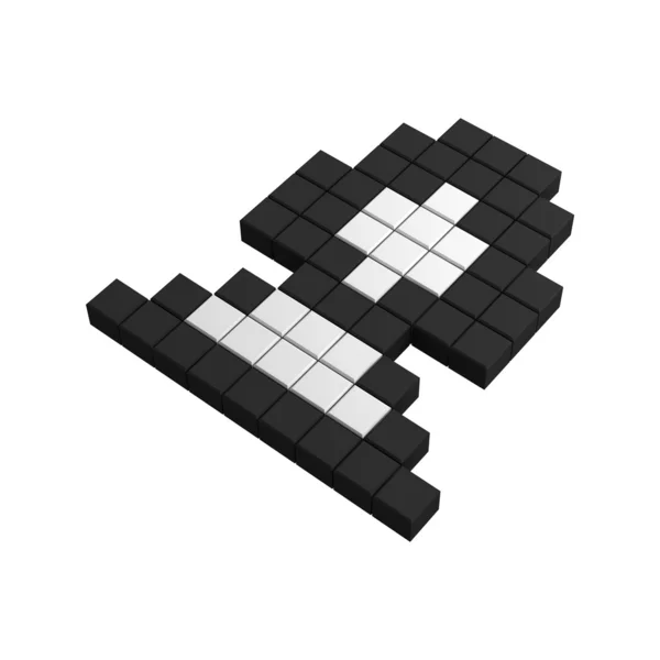 3d Frau Pixel-Symbol — Stockfoto