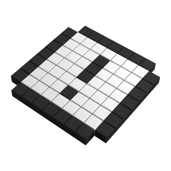 Ícone de pixel de atenção 3d — Fotografia de Stock