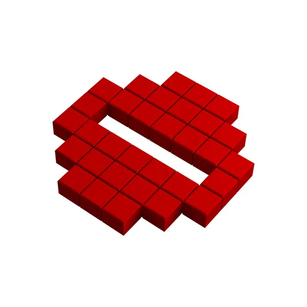 3D eksi pixel simgesi — Stok fotoğraf