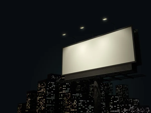 Billboard with urban horizon — Zdjęcie stockowe