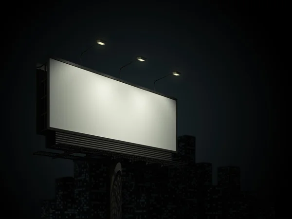 Billboard com horizonte urbano — Fotografia de Stock