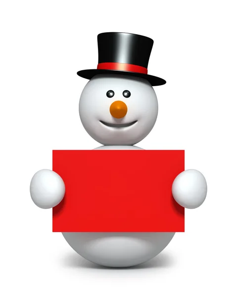 Снеговик со знаменем — стоковое фото