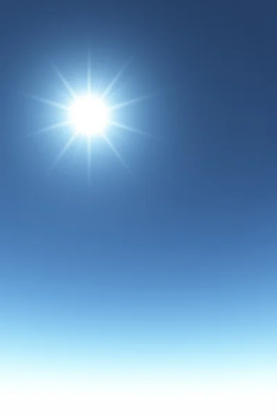 Солнце с бликом объектива — стоковое фото