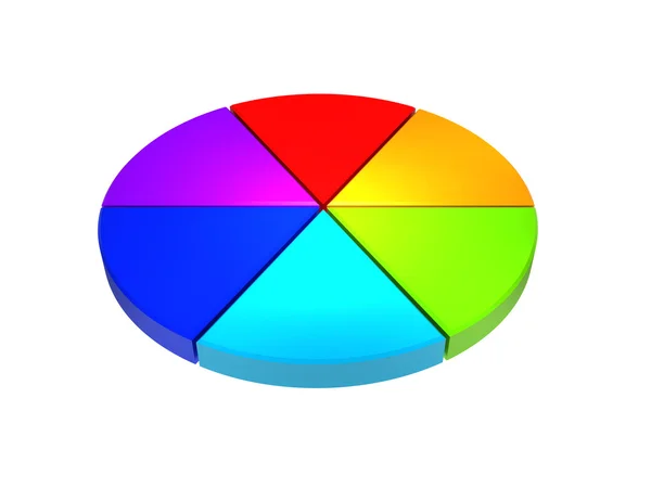Gráficos de torta 3d coloridos — Fotografia de Stock