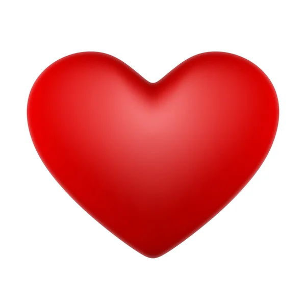 Rood hart op wit — Stockfoto