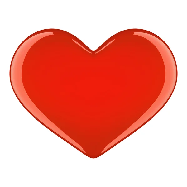 Red glossy heart — Stock Photo, Image