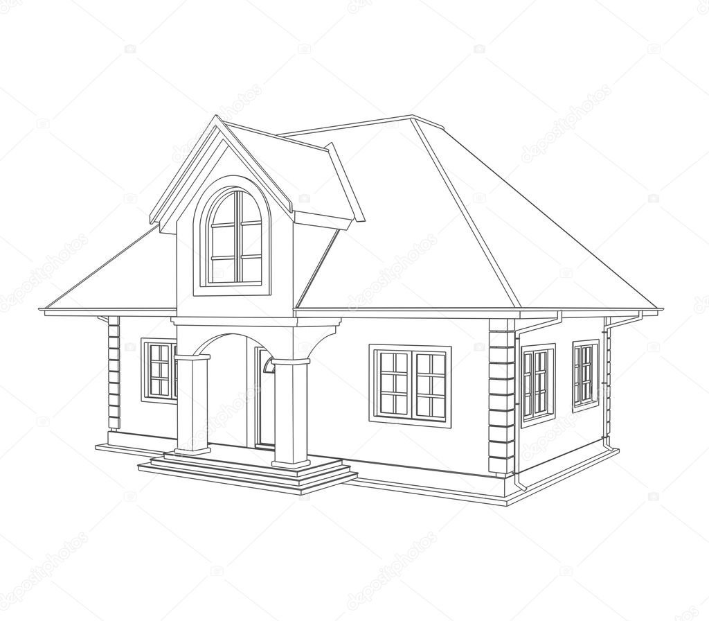 House technical draw ⬇ Stock Photo, Image by © VikaSuh