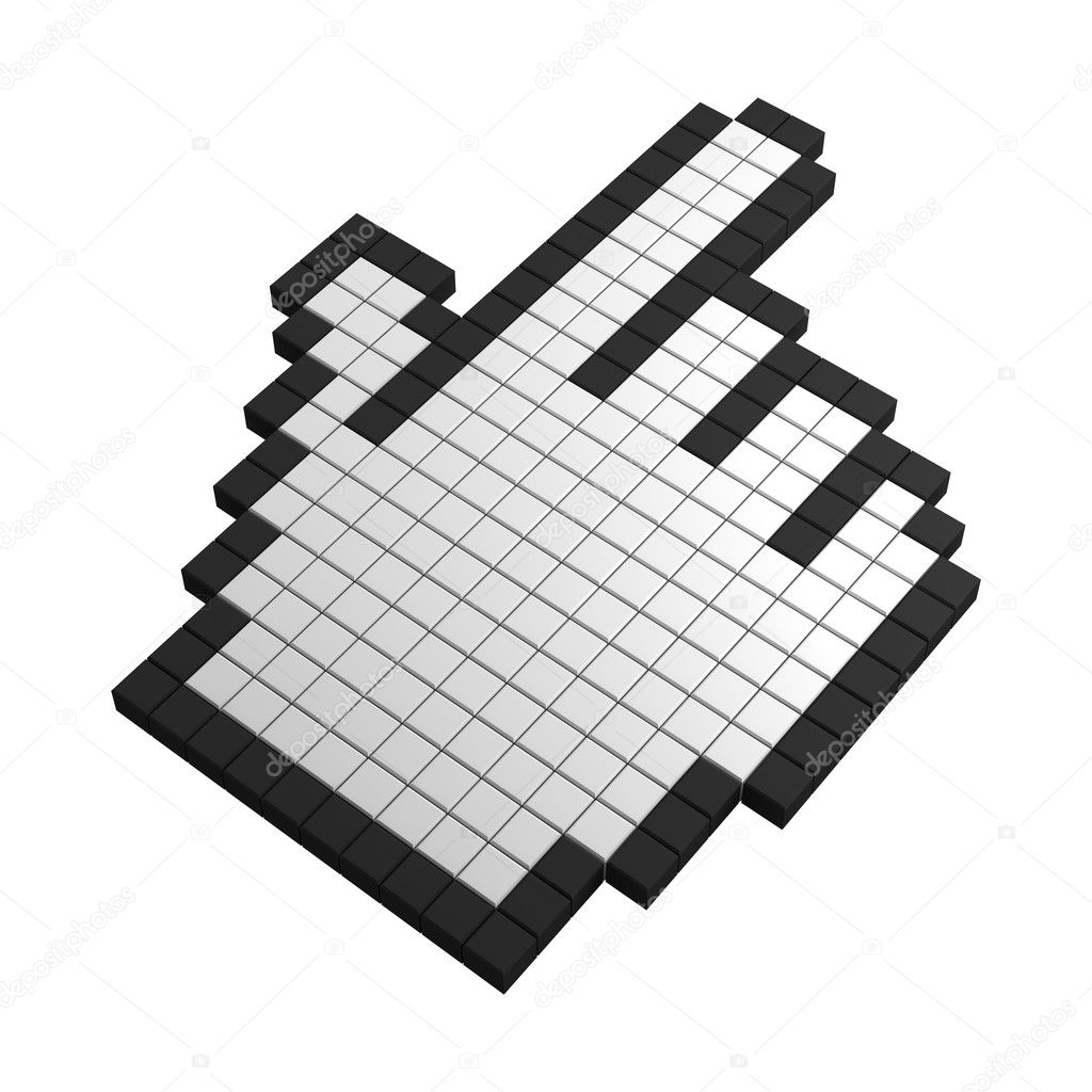 3d hand pixel icon
