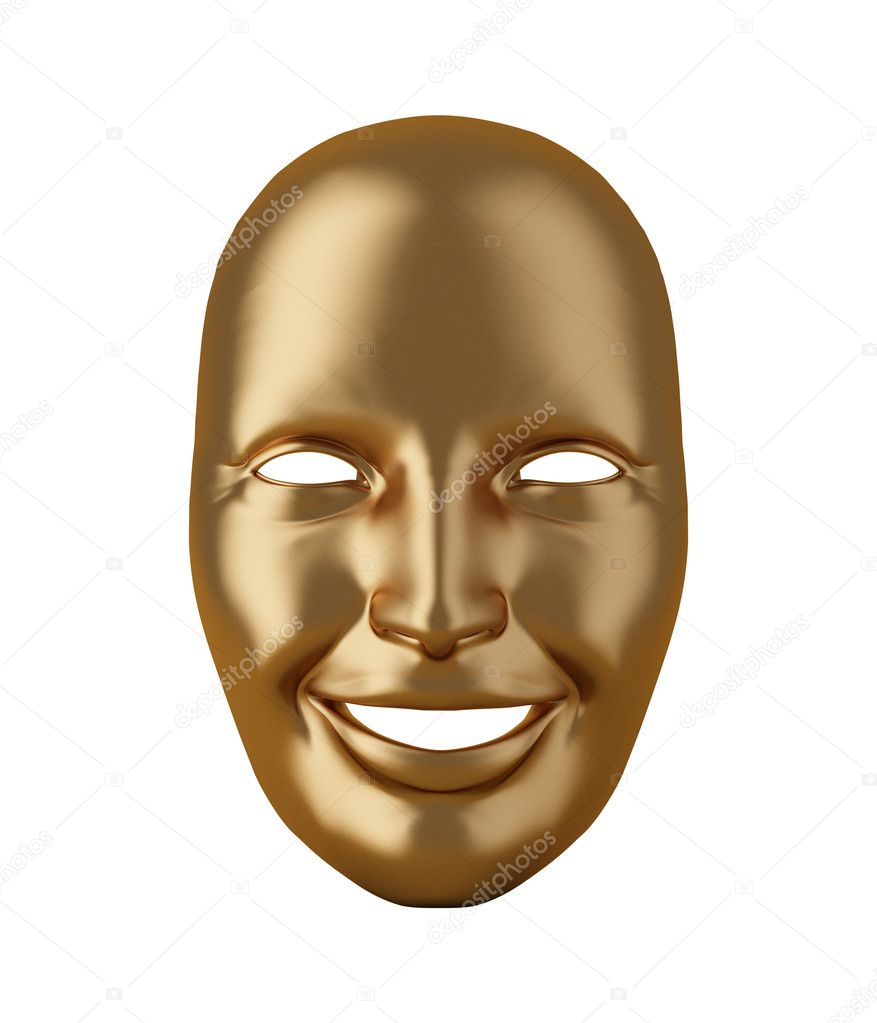 Gold mask isolated