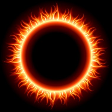 Abstract burning fire circle clipart