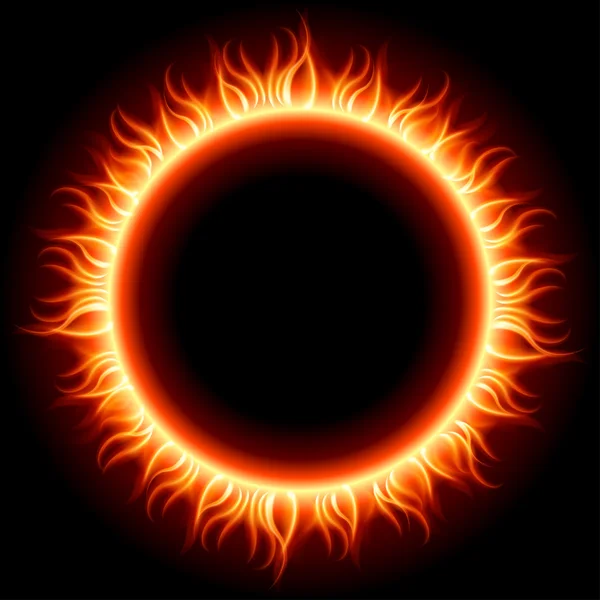 Abstract burning fire circle — Stock Vector
