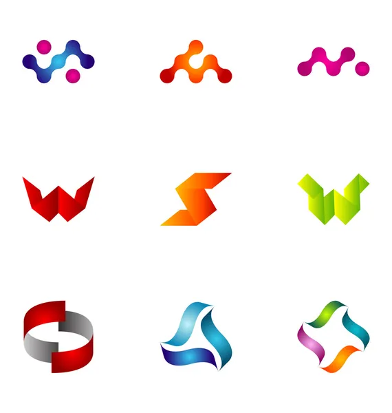Logo tasarım öğeleri 61 ayarla — Stok Vektör