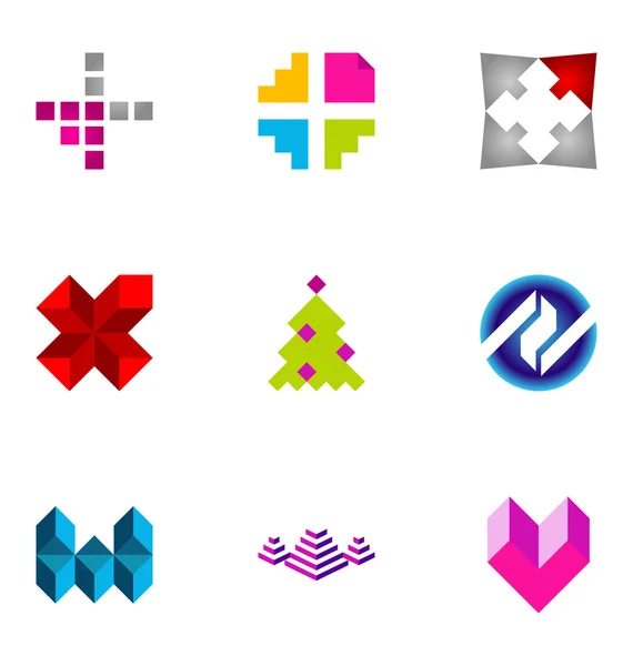 Logo tasarım öğeleri 60 ayarla — Stok Vektör
