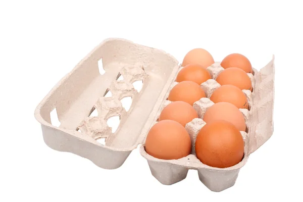 Kağıt kutusu içinde yumurta — Stok fotoğraf