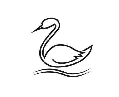 The stylized swan (stork) clipart