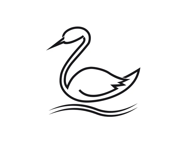 The stylized swan (stork) — Stock Vector
