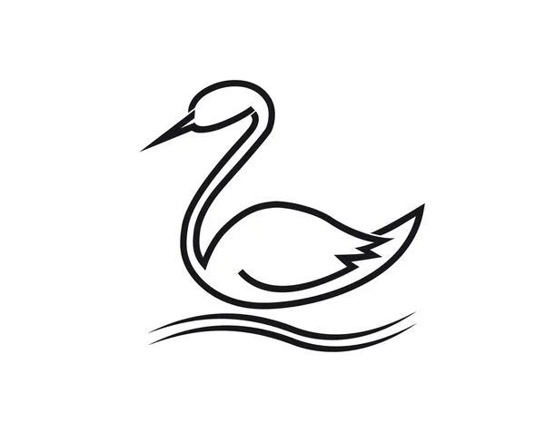 様式化された白鳥 (コウノトリ) — ストックベクタ
