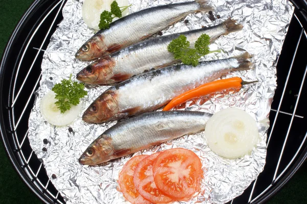 stock image Some fresh sardines before cooking as food