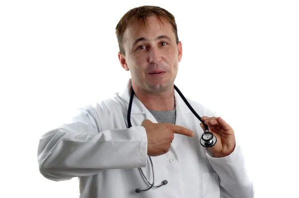 Elinde tutan bir stetoskop tıbbi personel — Stok fotoğraf