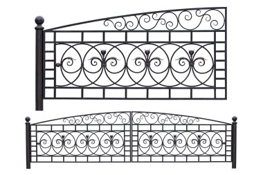 Modern light forged gates. clipart