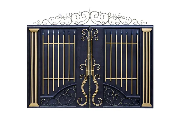 Modern forged gates with ornament. — Stock Photo, Image